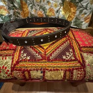 Studded Black Belt with Rhinestones